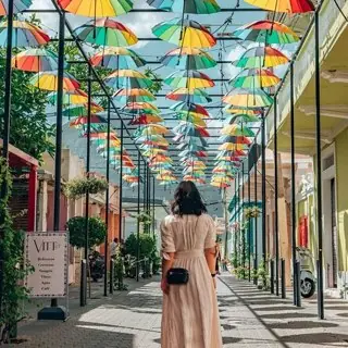Rue aux parapluies de Puerto Plata